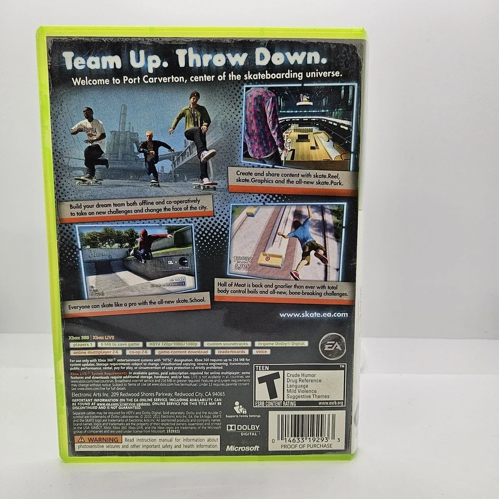 Skate 3 Xbox 360 Platinum Hits‎ CIB Complete EA Best Seller Skateboard